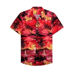 Chemise hawaïenne d'été imprimée en 3d plante colorée hommes femmes vêtements plage à manches courtes Blouse mode hommes Vocation revers Camisa