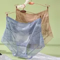 Mutandine a vita alta di lusso taglie forti Donna Estate Biancheria intima cava sexy Cavallo in cotone Slip traspiranti Lingerie Mutande di pizzo