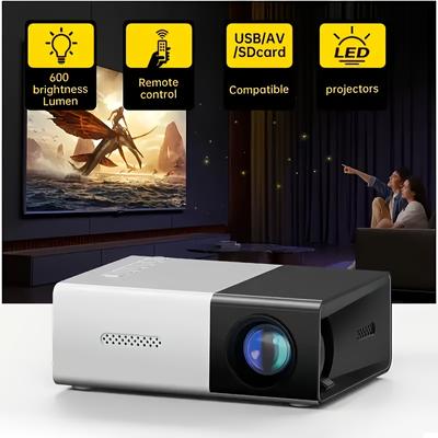 TEMU Office Portable Mini Projector, Support Smartphone Wired Screen , Let You Enjoy