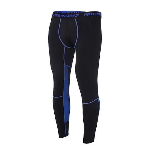 Herren Sporthose Elastischer Bund Hosen Innen Outdoor Sport Outdoor Frühling Herbst Schnelltrocknend Weich Marathon Training Gehen Figurbetonter Schnitt Sportbekleidung Sportkleidung Farbblock Blau Image