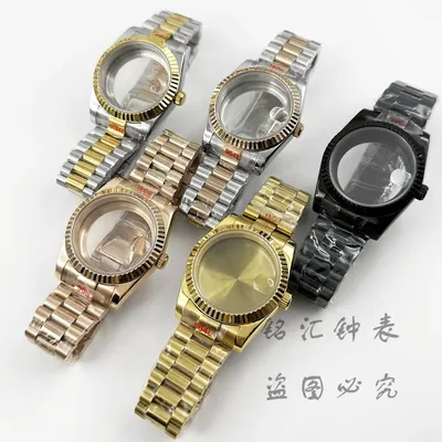 Fluted Curved 36MM/40MM High Quality Waterproof Presidential Bracelet Sapphire Watch Case For NH34