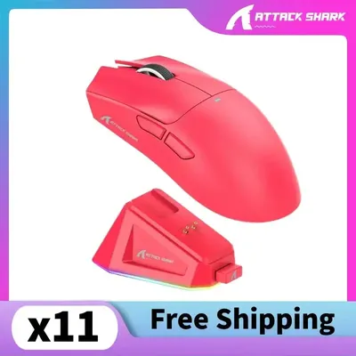 Attack Shark X11 Wireless mouse, three-mode connection 2.4GHz/ wired/Bluetooth PAW3311 22000DPI RGB