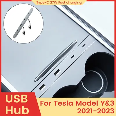 2Hole 4 Hole USB Adapter Shunt Hub for Tesla Model 3 Model Y 2021 2022 2023 High Fit Charging Cable
