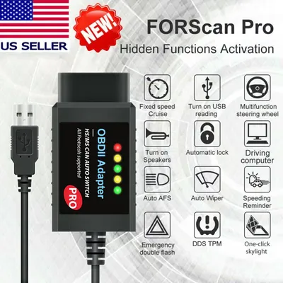 FORScan Pro ELM327 V1.5 For Ford Coding Car Diagnostic Tool HS/ MS CAN Auto Switch USB OBD2 Scanner