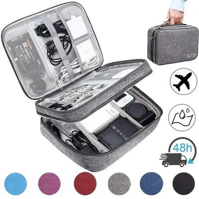 Multi-functional Large Capacity Waterproof Digital Electronic Organizer USB Data Line Charger Plug