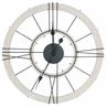 Horloge Murale Denver 60 cm – Horloge Noir et Bois Blanc – Horloge Silencieuse 60 cm – Horloge