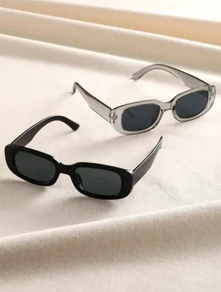 2 teile/satz Rechteck Rahmen Sonnenbrille Für Frauen Männer Candy Farbe Y2K Mode Sonnenbrille Vintage Outdoor Brillen UV400 Image