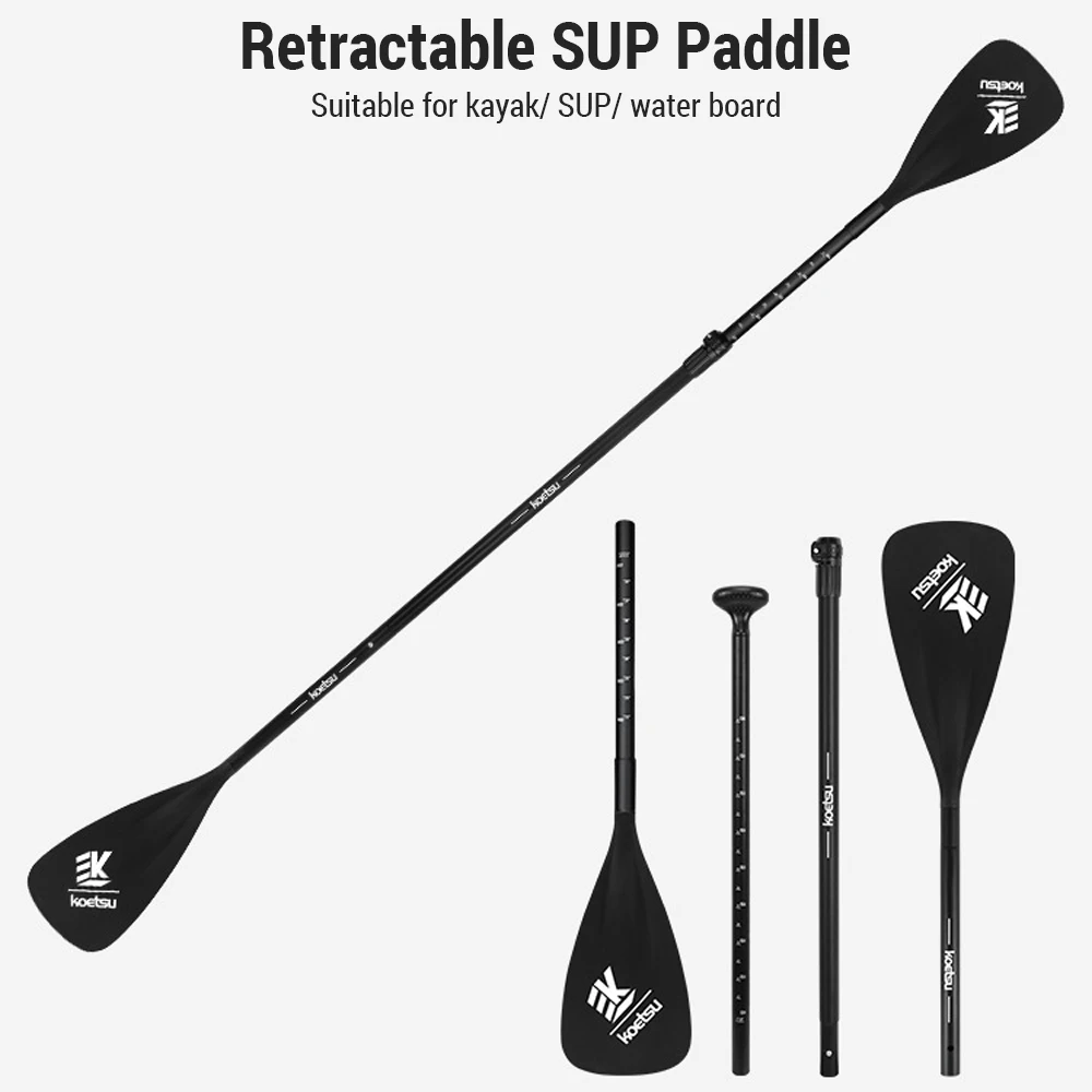 Verstellbares SUP-Paddel, Stand-Up-Paddle-Board-Paddel aus Aluminiumlegierung, tragbares einziehbares Paddel, Einzel- und Doppelseitige Paddel Image