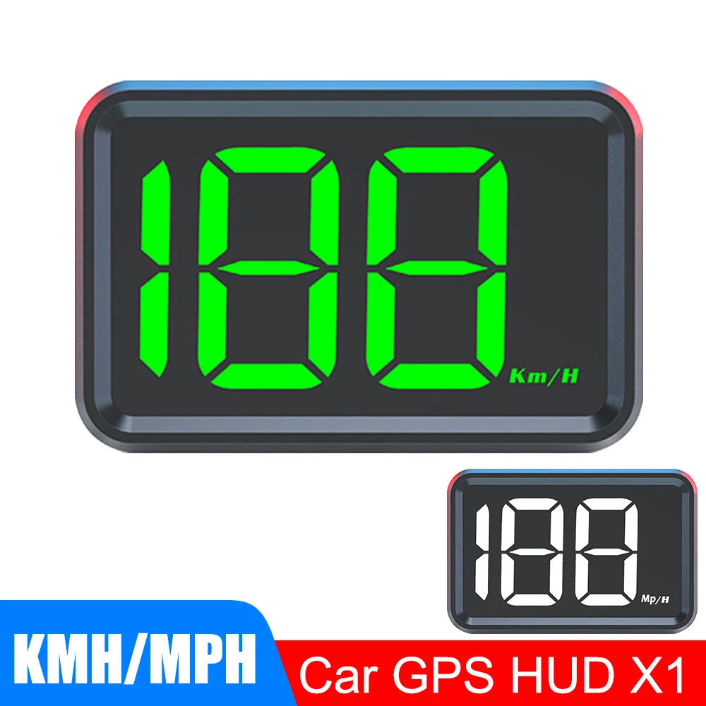 Auto Head Up Display X1 HUD Große Schrift 3,2 zoll KMH MPH Meter GPS Tachometer Weiß Grün Licht Digital Display Innen zubehör