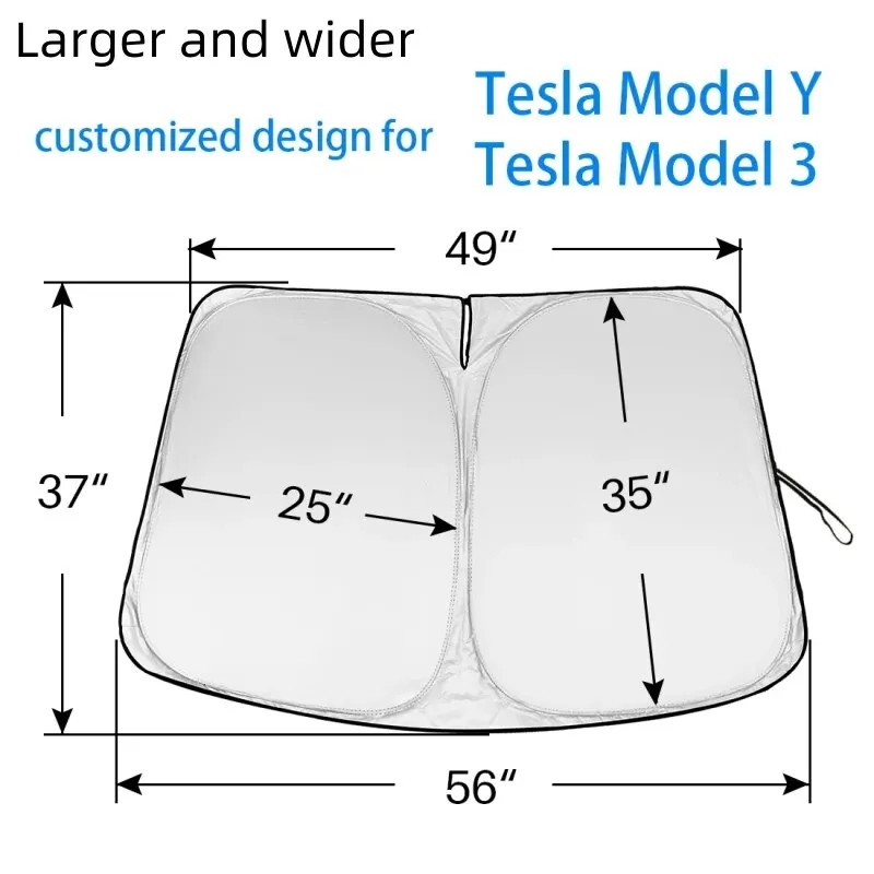 Auto Windschutzscheibe Sonnenschutz Abdeckungen Visiere Frontscheibe Sonnenschutz Schutz Design Für Tesla Modell 3Y Sonnenschirm Zubehör Image