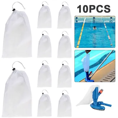 1-10pcs Pool Cleaner Suction Bag Fine Mesh Pool Vacuum OPP Plastic Bag Fountain Vacuum Leaf Cleaner Mesh Bag for Swimming Pool