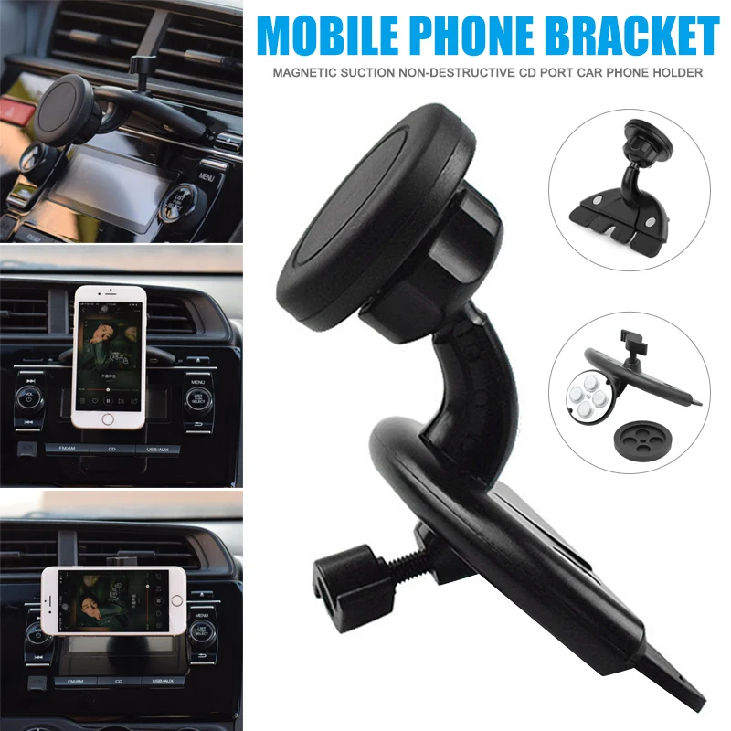 Support magnétique de téléphone de voiture 360, emplacement universel pour lecteur CD de voiture, pour tablette iPhone, GPS, cellule de voiture, support pour smartphone mobile