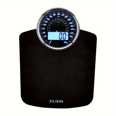 TEMU Eilison Advance 2-in-1 Digital & Weighing Scale For Body Weight-400lbs, 4 High Precison Gx Sensor , Tempered Glass, Extra Large Display (black)