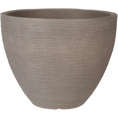 Kunststoff Blumenkübel taupe - ø 39 cm - runder Pflanzkübel für Außen