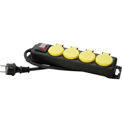 Kopp - 223012002 Steckdosenleiste mit Schalter 4fach Gelb, Schwarz Schutzkontakt 1 St. Image