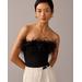 Limited-Edition Anna October X Feather-Trim Strapless Top