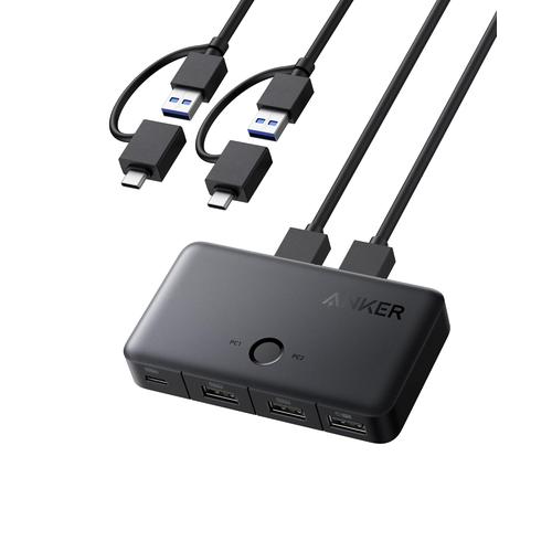 Anker KVM-Switch (5 Gbit/s, für Desktops und Laptops)