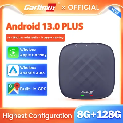 2024 CarlinKit Wireless CarPlay Ai Box Android 13 QCM665 6125 Mini Android Auto Wireless Adapter