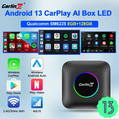 Android Auto Wireless Android 13.0 TV Box CarlinKit Portable CarPlay AI Box Wireless CarPlay Video Playback For Netflix YouTube