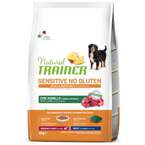 3kg Natural Trainer Sensitive No Gluten Adult Medium/Maxi mit Lamm Hundefutter trocken