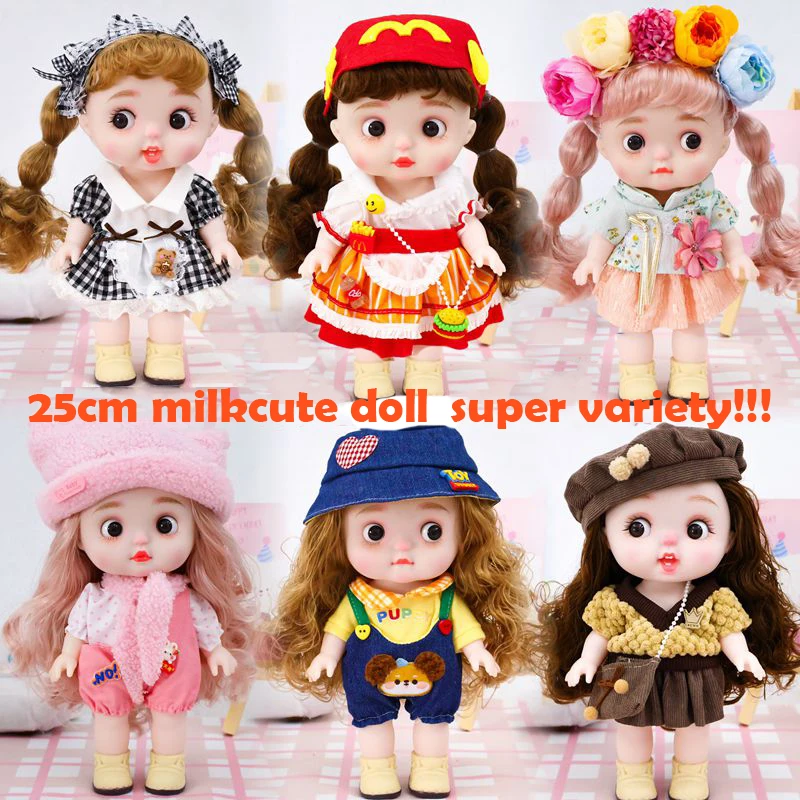 25cm Puppen Spielzeug Mädchen Puppe großen Kopf niedlichen Baby Festival Geschenk wieder geborene Kinder Puppen für Mädchen spielen Haus fetten Kind Ersatz Set