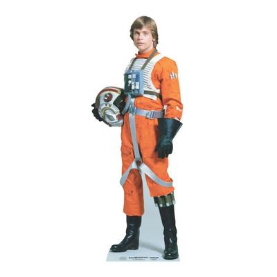 Star Cutouts - Figurine en carton Luke Skywalker tenue orange et casque de pilote - Haut 184 cm