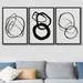 wall26 Black & Gray Grunge Duotone Geometric Ring Pattern Abstract Shapes Illustrations Modern Art Decor black | 24" H x 16" W | Wayfair