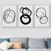 wall26 Black & Gray Grunge Duotone Geometric Ring Pattern Abstract Shapes Illustrations Modern Art Decor black | 36" H x 24" W | Wayfair