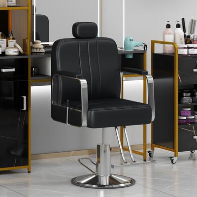 360掳 Rotation Reclining Barber Chair Salon Chair with Heavy Duty Hydraulic Pump