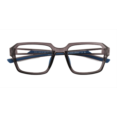 Unisex s square Clear Gray Plastic Prescription eyeglasses - Eyebuydirect s Phys