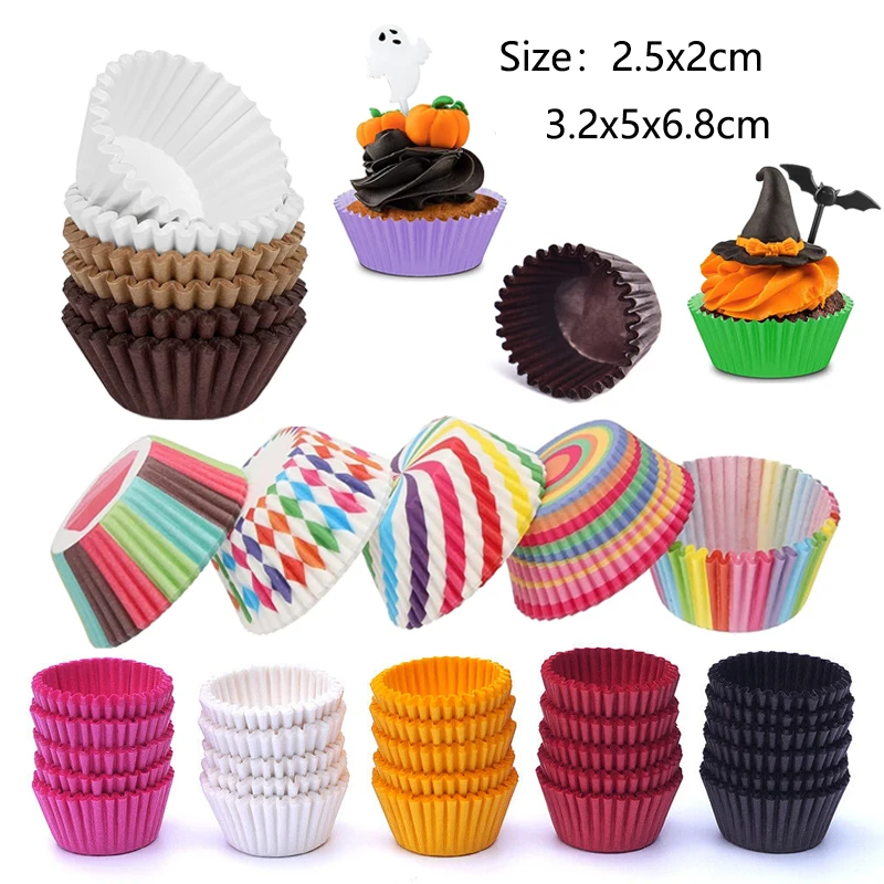 100/1000 stücke Kuchen Papier Tassen Mini Cupcake Tassen Kuchen Cupcake Liner Backen Muffin Box Tasse Fall Tablett Kuchen Formen küche Gebäck Werkzeuge Image