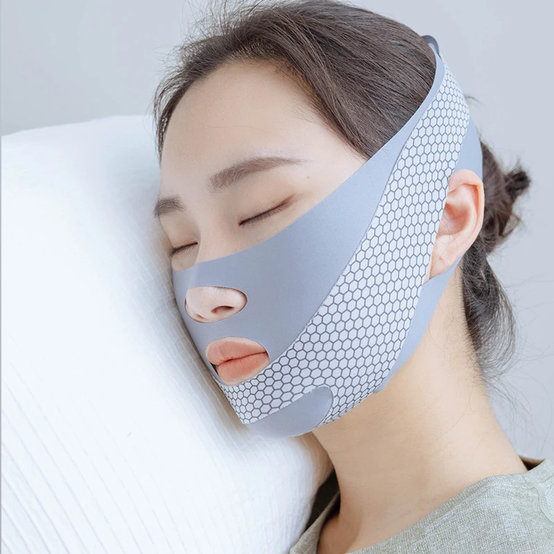 Facelift ing mit Schlaf gesicht v Shaper Gesichts abnehmen Bandage Entspannung Form Lift reduzieren Doppel kinn Gesicht dünner Band Massage Image