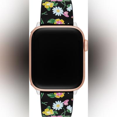 Kate Spade Accessories | Kate Spade Silicone Strap Band For Apple Watch / Samsung Galaxy Black Floral Nwt | Color: Black/Pink | Size: Apple Watch