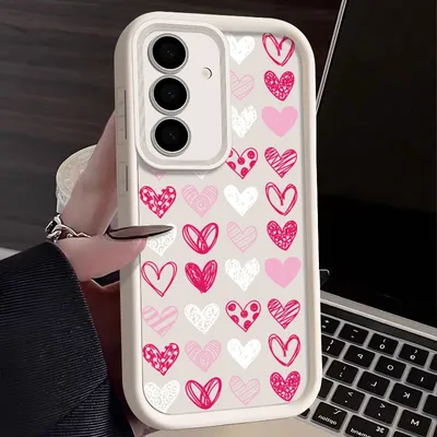 Love Heart Pattern Soft Case For Samsung Galaxy S25 S24 S23 S22 Ultra S24 FE A53 A54 A35 A34 A15 A55