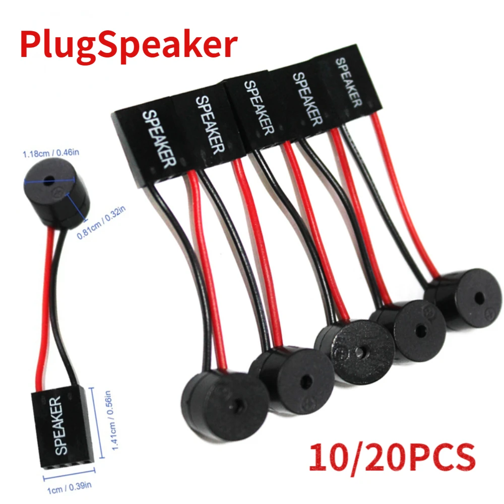 10/20pcs Mini Plug Speaker Miniature Speaker Kit for PC BIOS & Motherboard Computer Motherboard Beep Alarm Speaker Kit