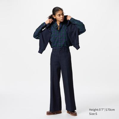 Uniqlo - Cotton Wide Trouser Jeans - Blue - XXS