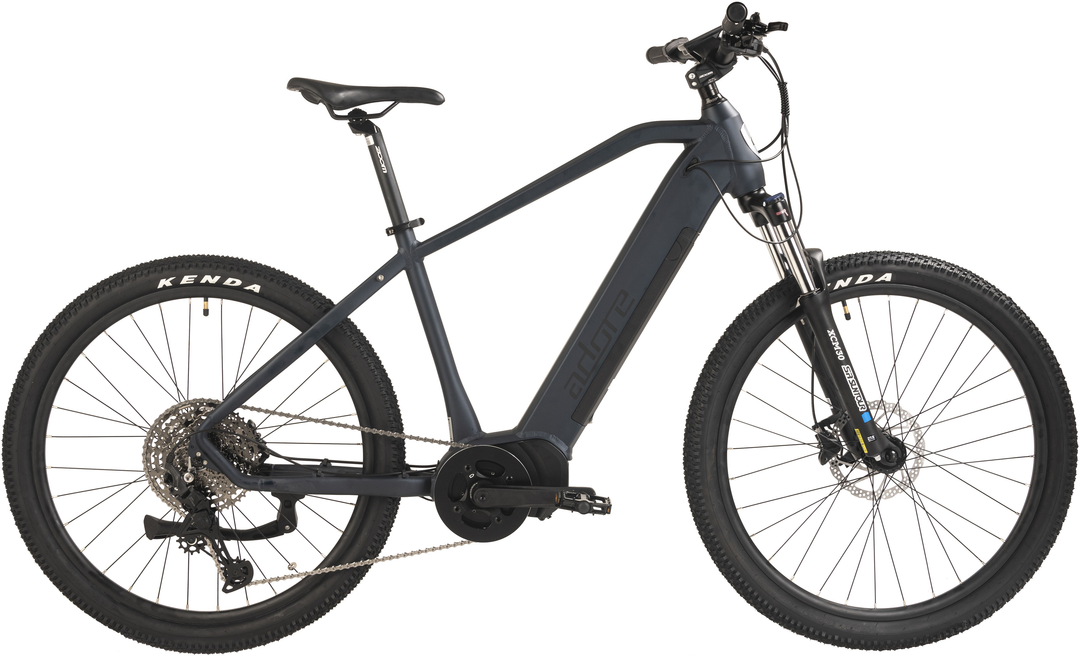 E-Bike ADORE "GX-650" Gr. 48, blau (nachtblau matt, schwarz), Elektrofahrräder, 48cm, 27,5 Zoll (69,85cm), Pedelec, Elektrofahrrad für Damen u. Herren, MTB Image