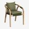 SKLUM Confezione da 4 sedie da giardino con braccioli in legno di acacia Dubai Verde Militare