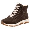 Keilsneaker REMONTE, Damen, Gr. 43, braun (dunkelbraun), Leder, sportlich, Schuhe Sneaker, High-Top-Sneaker, Schnürschuh, Freizeitschuh mit Außenreißverschluss