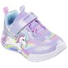 Sneaker SKECHERS "UNICORN CHASER", Kinder, Gr. 25, lavendel, multifarben, Textil, Glitzer, kontrastfarbene Details, animal-print, casual, Schuhe, Klettschuh mit blinkendem Einhorn, Größenschablone zum Download