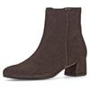 Stiefelette GABOR, Damen, Gr. 39, braun (dunkelbraun), Ziegenveloursleder, unifarben, elegant, Schuhe, Blockabsatz, Businesschuh, Ankleboots mit Best Fitting-Ausstattung