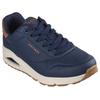 Sneaker SKECHERS "UNO-SUITED ON AIR", Herren, Gr. 48,5, blau (navy), Lederimitat, Veloursleder, sportlich, Schuhe, Freizeitschuh, Halbschuh, Schnürschuh mit modischer Keilsohle