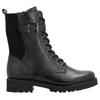 Schnürstiefelette REMONTE, Damen, Gr. 36, schwarz, Leder, Lederimitat, Elastischer Einsatz, modisch, Schuhe, Blockabsatz, Schnürboots mit Zierschnalle