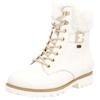 Winterboots REMONTE "Elisabeth Hurley-Collection", Damen, Gr. 38, weiß, Leder, Textil, sportlich, Schuhe, Schnürboots, Outdoorschuh, Schnürstiefelette mit Zierschnalle