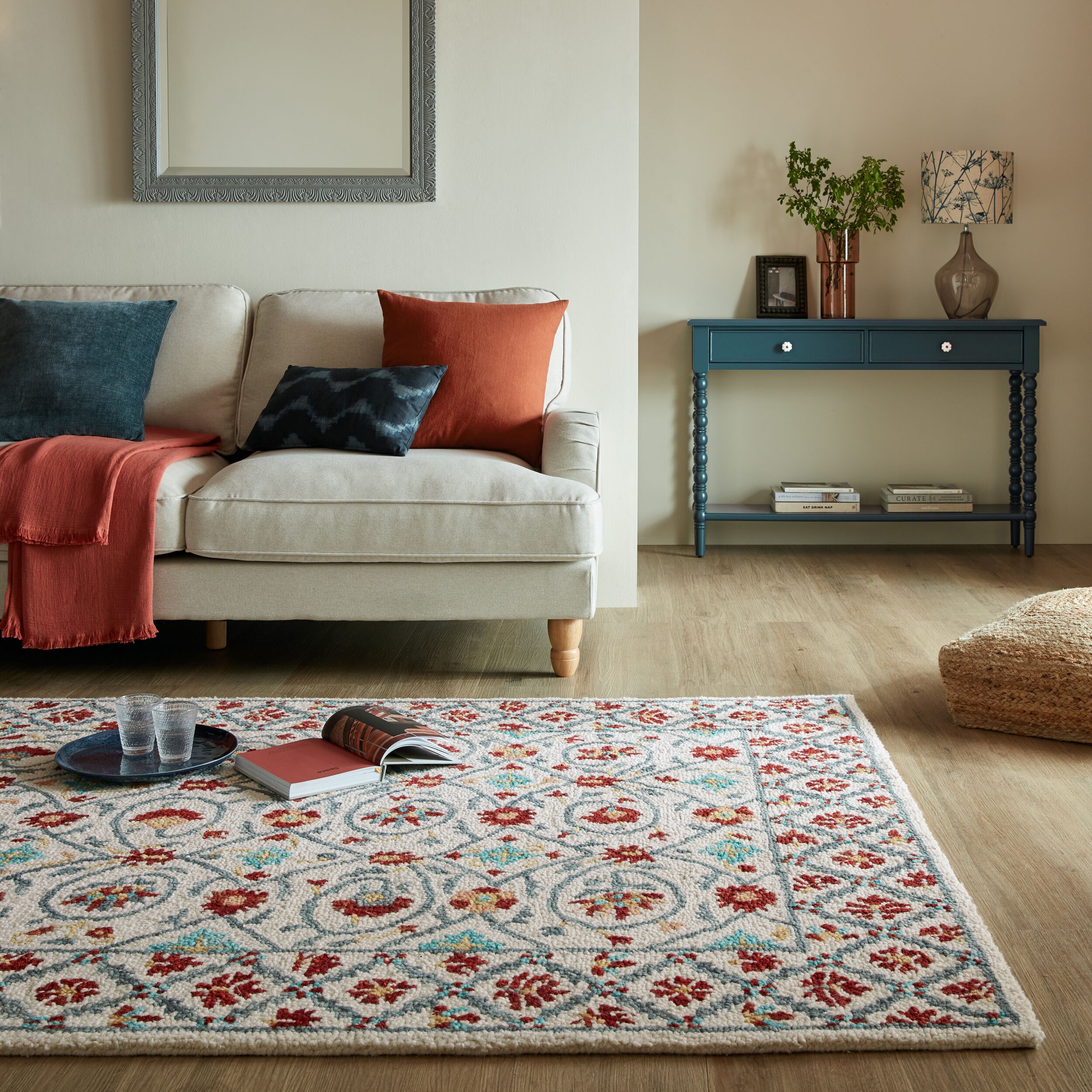Wollteppich FLAIR RUGS "Iris Traditional", rot, B:200cm H:5mm L:290cm, Wolle, Teppiche, Traditioneller Iris-Wollteppich Image