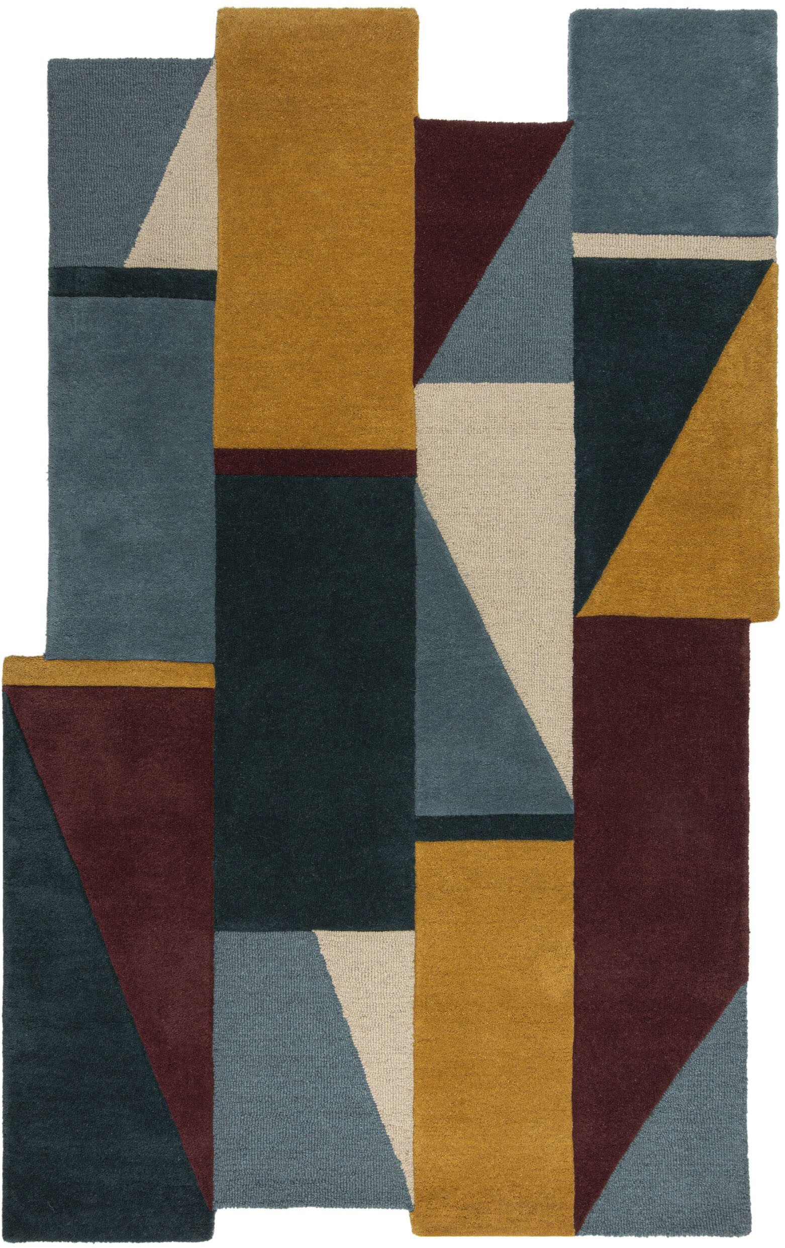 Wollteppich FLAIR RUGS "Shuffle Shaped", bunt, B:150cm H:10mm L:240cm, Wolle, Teppiche, Shuffle-förmiger Wollteppich Image