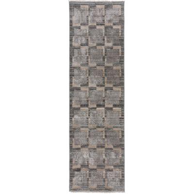 Teppich FLAIR RUGS "Evelyn Blocks", beige (natur), B:66cm H:8mm L:300cm, Kunstfaser, Teppiche, Flor mit Glanzeffekt und geometrischem Design Image