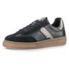 Plateausneaker TAMARIS, Damen, Gr. 39, silber (schwarz, silberfarben), Leder, Lederimitat, unifarben mit Farbeinsatz, sportlich, Schuhe, Schnürschuh, Halbschuh, Freizeitschuh mit gepolstertem Schaftrand