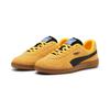 Sneaker PUMA "PUMA Handballschuhe Erwachsene", Gr. 44, orange (sun stream schwarz caramel latte orange beige), Obermaterial: Synthetik, Kuhleder; Futter: Synthetik; Innensohle: Textil; Laufsohle: Gummi, Schuhe