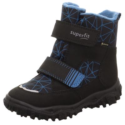Klettstiefel SUPERFIT "HUSKY WMS: mittel", Kinder, Gr. 29, schwarz (schwarz, blau), Textil, casual, Schuhe, Snowboots, Winterstiefel mit GORE TEX-Membran Image